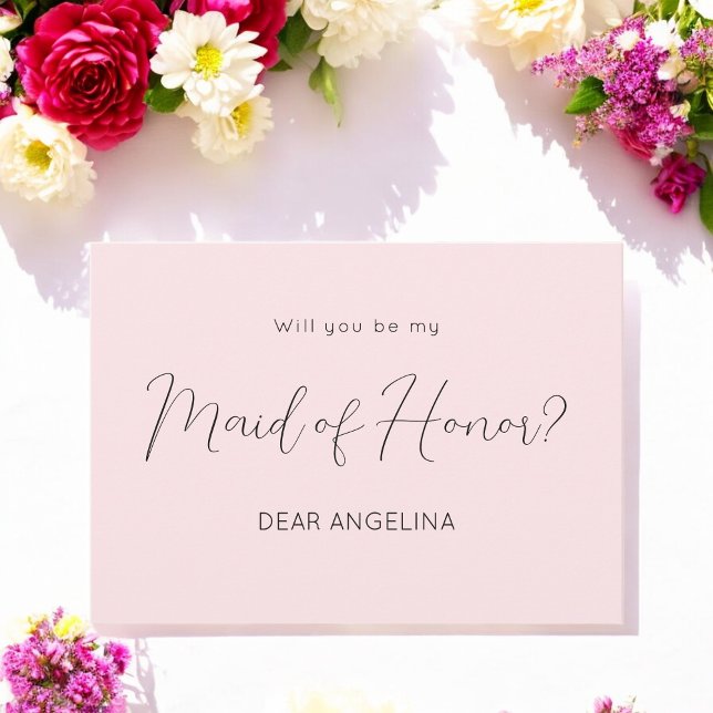 Pink Be My Maid of Honour Script Invitation (Creator Uploaded)