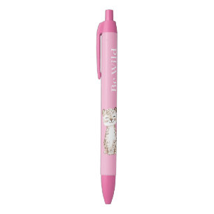 Pink Be Wild Cheetah Safari Animal Black Ink Pen