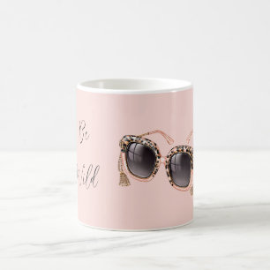 Pink Be Wild Leopard Sunglasses Coffee Mug