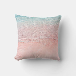 Pink Beach and Splash Wave Cushion