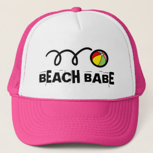 Pink beach babe hat for girls