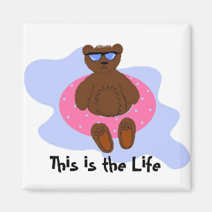 Pink Beach Bear Magnet
