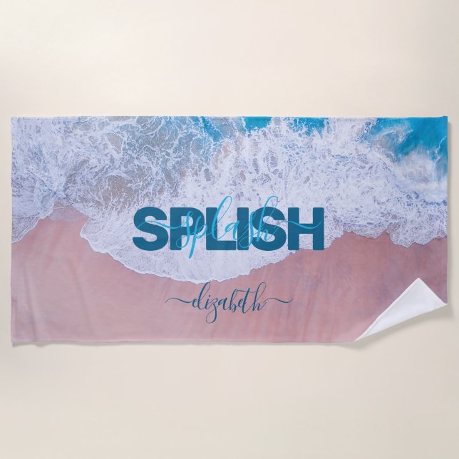 Pink Beach Bermuda Beach Towel (Front)