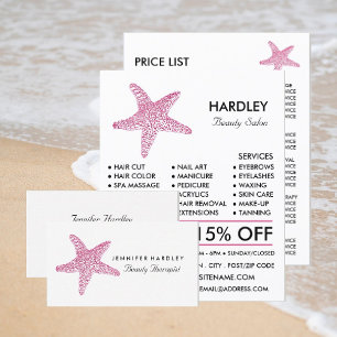 Pink Beach Starfish, Beautician, Beauty Salon Flye Flyer