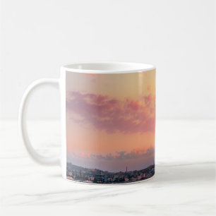 Pink beach sun golden skies beautiful vacation coffee mug