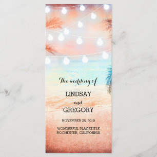 pink beach wedding programs