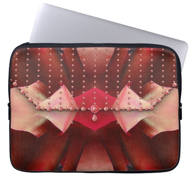 Pink Beaded Evening Purse Laptop Sleeve (Front)