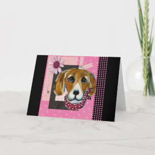 PINK BEAGLE HOLIDAY CARD