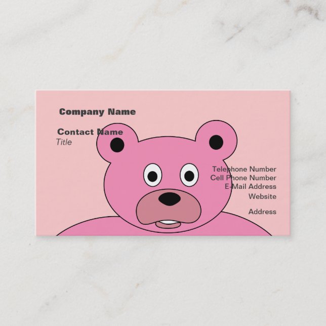 Pink Bear Business Card (Front)