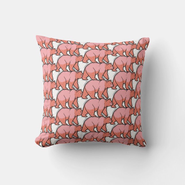 Pink Bear Pop Art Cushion (Front)