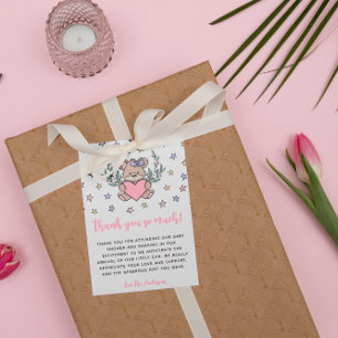 Pink Bear Themed Baby Shower Thank You