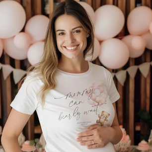 Pink Bearly wait, Mummy to be Baby Girl Shower T-Shirt