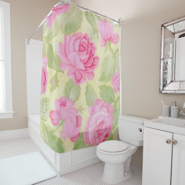 Pink Beauties Shower Curtain (In Situ)
