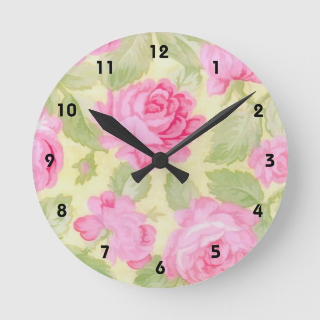 Pink Beauties Wall Clock (Front)