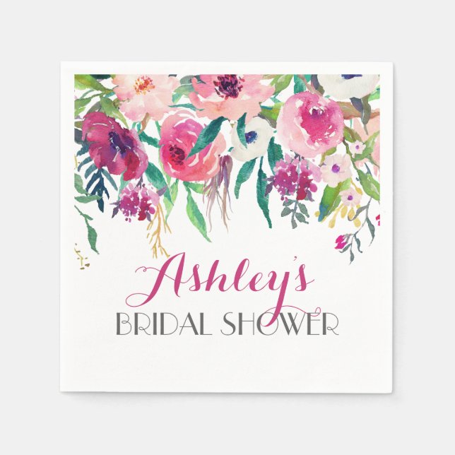 Pink Beautiful Floral Napkins (Front)