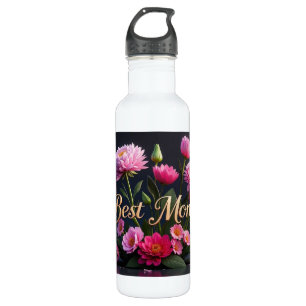 Pink Beautiful Flowers Best Mom Ever Bouquet 710 Ml Water Bottle
