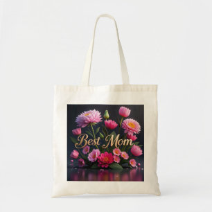 Pink Beautiful Flowers Best Mum Ever Bouquet Tote Bag