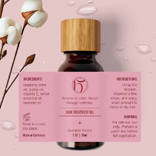 Pink Beauty 1 OZ/30ml Bottle Waterproof Label