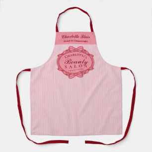Pink Beauty Salon Vintage Ornate Frame Cosmetology Apron