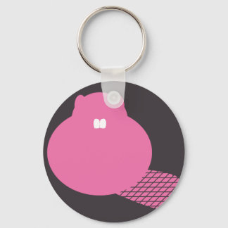 pink beaver keychain