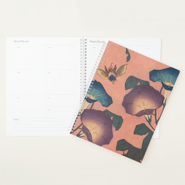 Pink Bee Flower Classic Hokusai Art Planner (Display)
