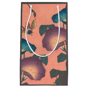 Pink Bee Flower Classic Hokusai Art Small Gift Bag