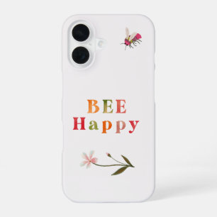 Pink Bee Inspirational Quote Flower Boho iPhone 16 Case