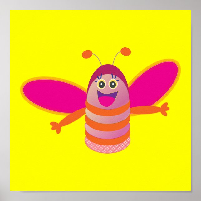 Pink bee poster (Front)