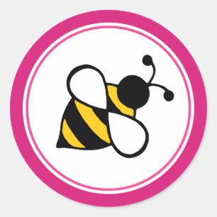 Pink Bee Stickers