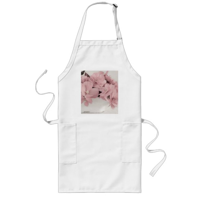 Pink Begonias Long Apron (Front)