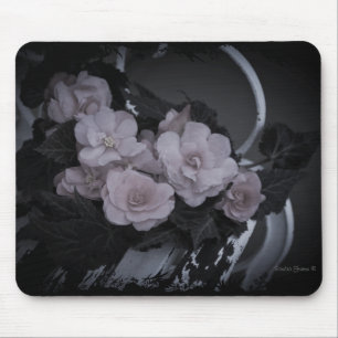 Pink Begonias Resting On Bench - Mousepad