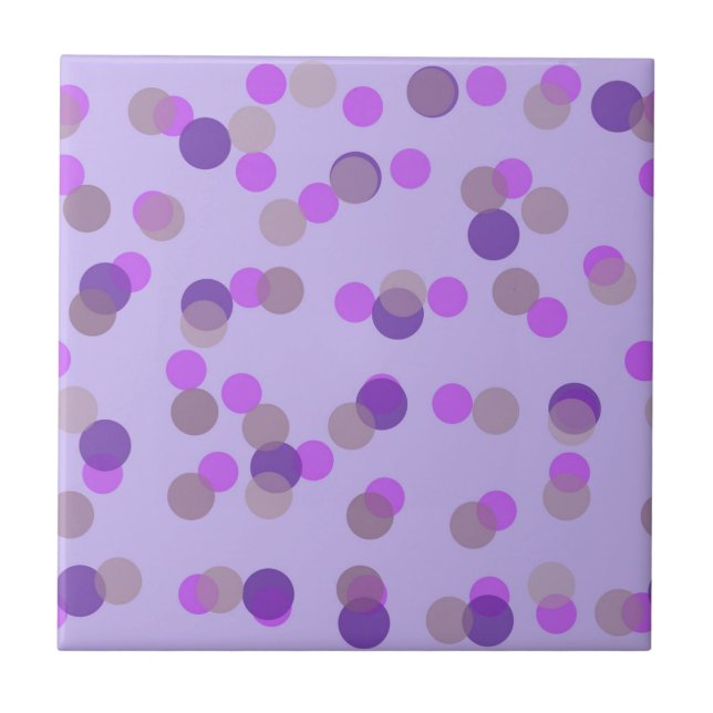 pink, beige and purple dots ceramic tile (Front)