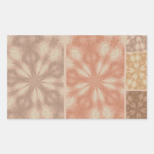Pink Beige Brown Pattern Rectangular Sticker