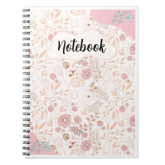 Pink Beige Floral Pattern-Feminine Elegant Notebook