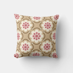 Pink & Beige flower Cushion