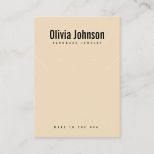 Pink Beige Jewellery Earrings Necklace Display Car Business Card