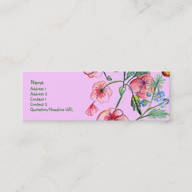 Pink Bell Flowers Profile Card (Front)
