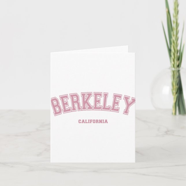 Pink Berkeley California Ca Varsity Style On Berke Card (Front)