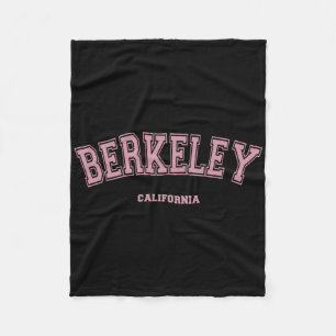 Pink Berkeley California Ca Varsity Style On Berke Fleece Blanket