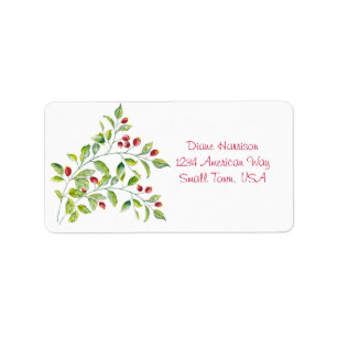 Pink Berries Wedding Return Address Labels