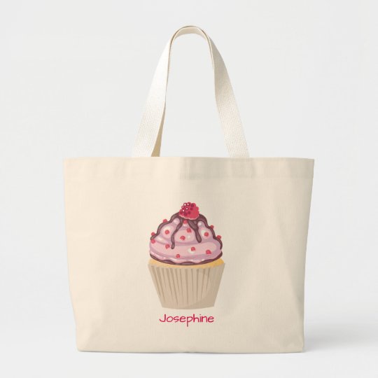 Pink Berry Cupcakes Large Tote Bag