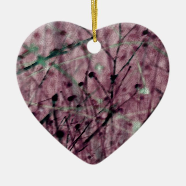 Pink Berry Field Ceramic Tree Decoration (Front)