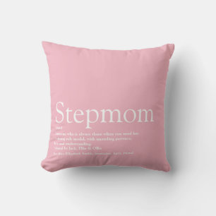 Pink Best Ever Stepmom, Stepmother Definition Cushion