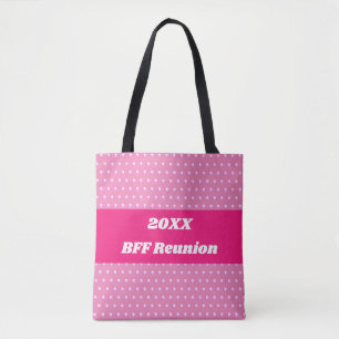 Pink Best Friend Reunion Bright Polka Dots Girly Tote Bag