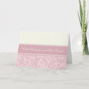 Pink Best Friend Thank You Maid of Honour Card