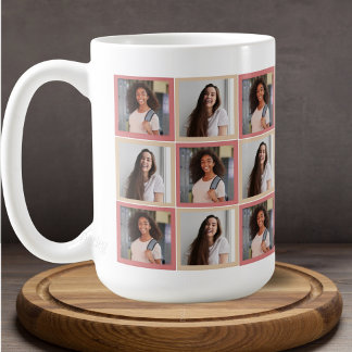 Pink Best Friends Patchwork Two Photo Squares Coffee Mug