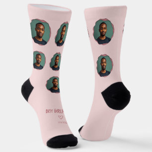 Pink Best Girlfriend Photo Socks