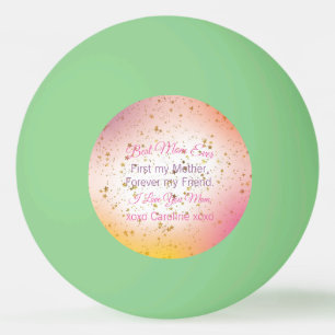 Pink Best Mum Ever Modern Mothers Day Ping Pong Ball