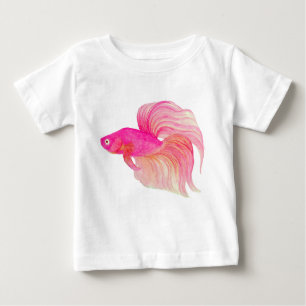 Pink Betta Fish Baby T-Shirt