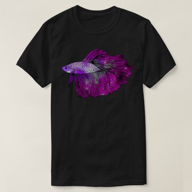 Pink Betta Fish Galaxy T-Shirt (Design Front)